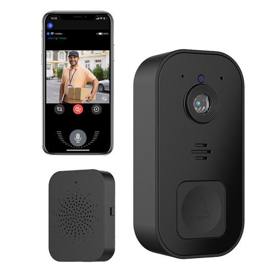Wireless Visual Doorbell Smart Home Security Camera with Dingdong Machine Black