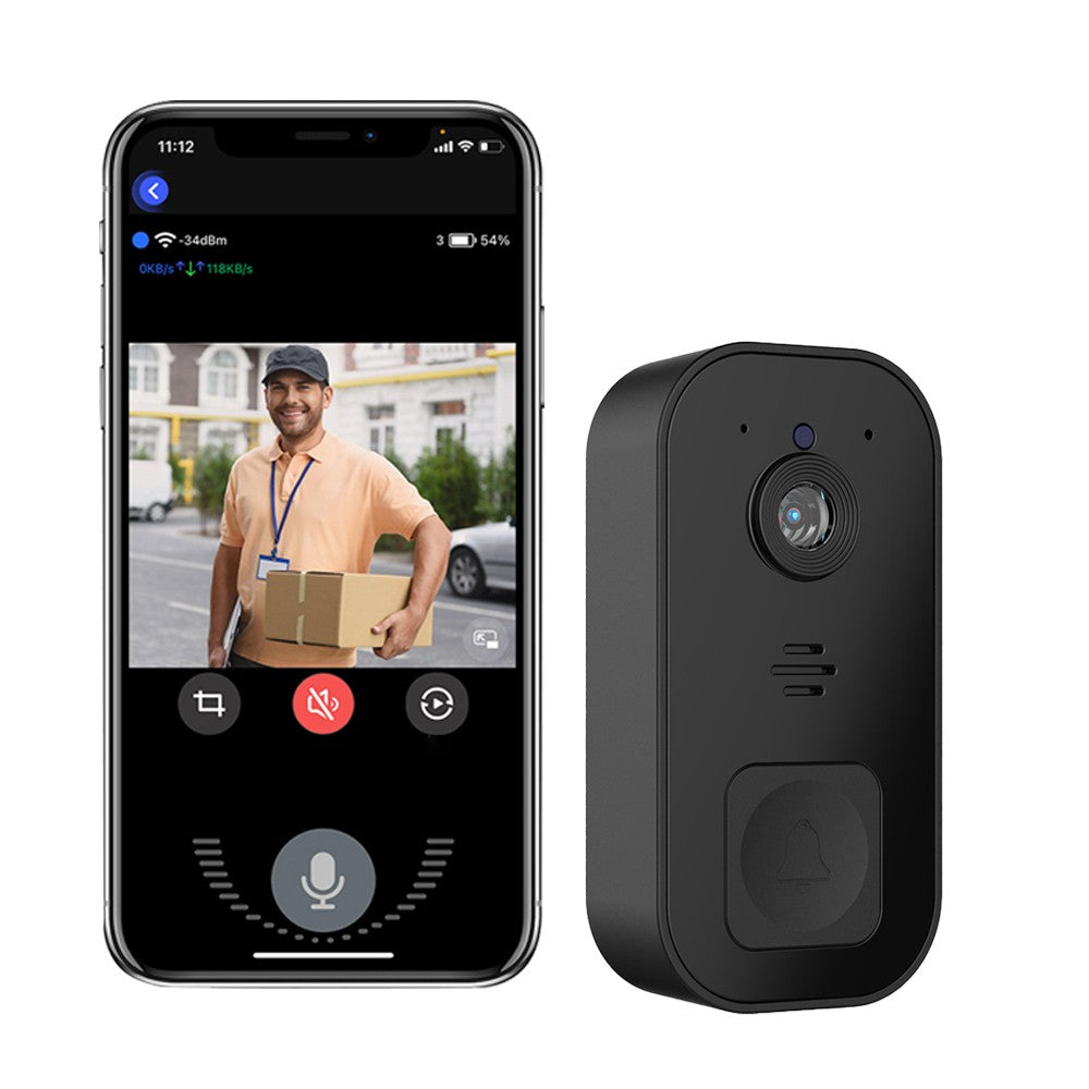 Wireless Visual Doorbell Smart Home Security Camera with Dingdong Machine Black
