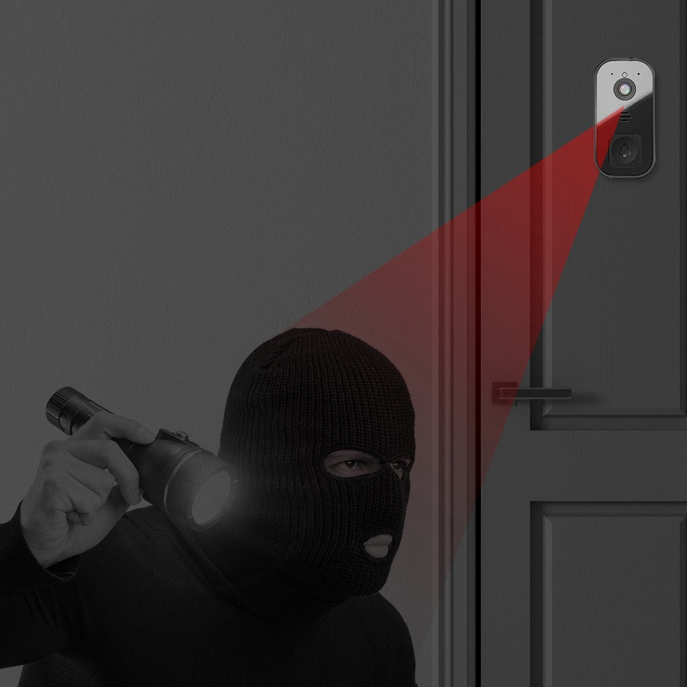 Wireless Visual Doorbell Smart Home Security Camera with Dingdong Machine Black