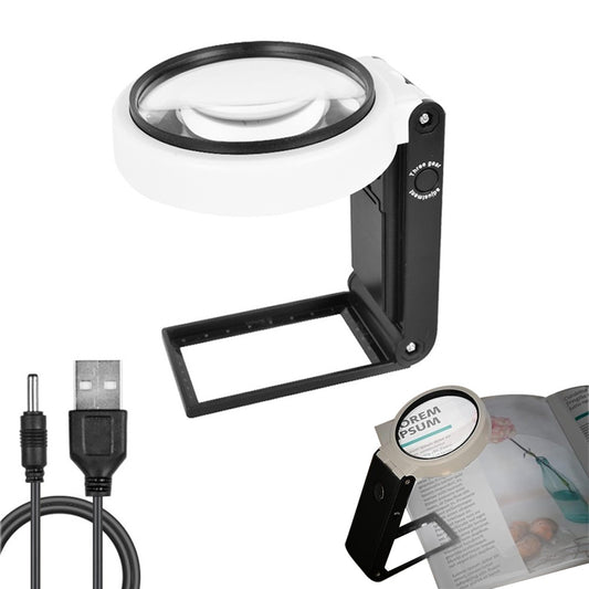 6X 25X Reading Magnifying Glass Handheld Standing Illuminated Magnifier