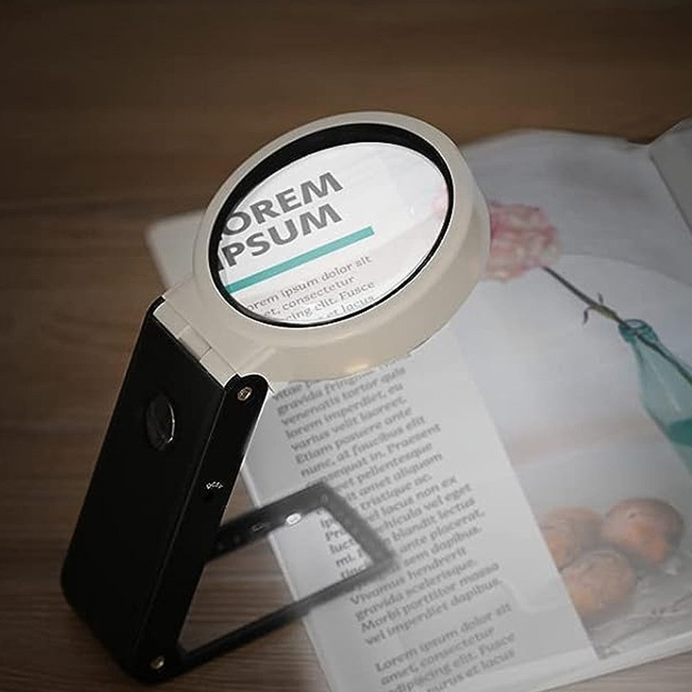 6X 25X Reading Magnifying Glass Handheld Standing Illuminated Magnifier