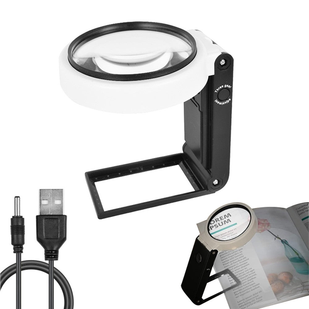 3.5X 25X Reading Magnifying Glass Handheld Standing Illuminated Magnifier