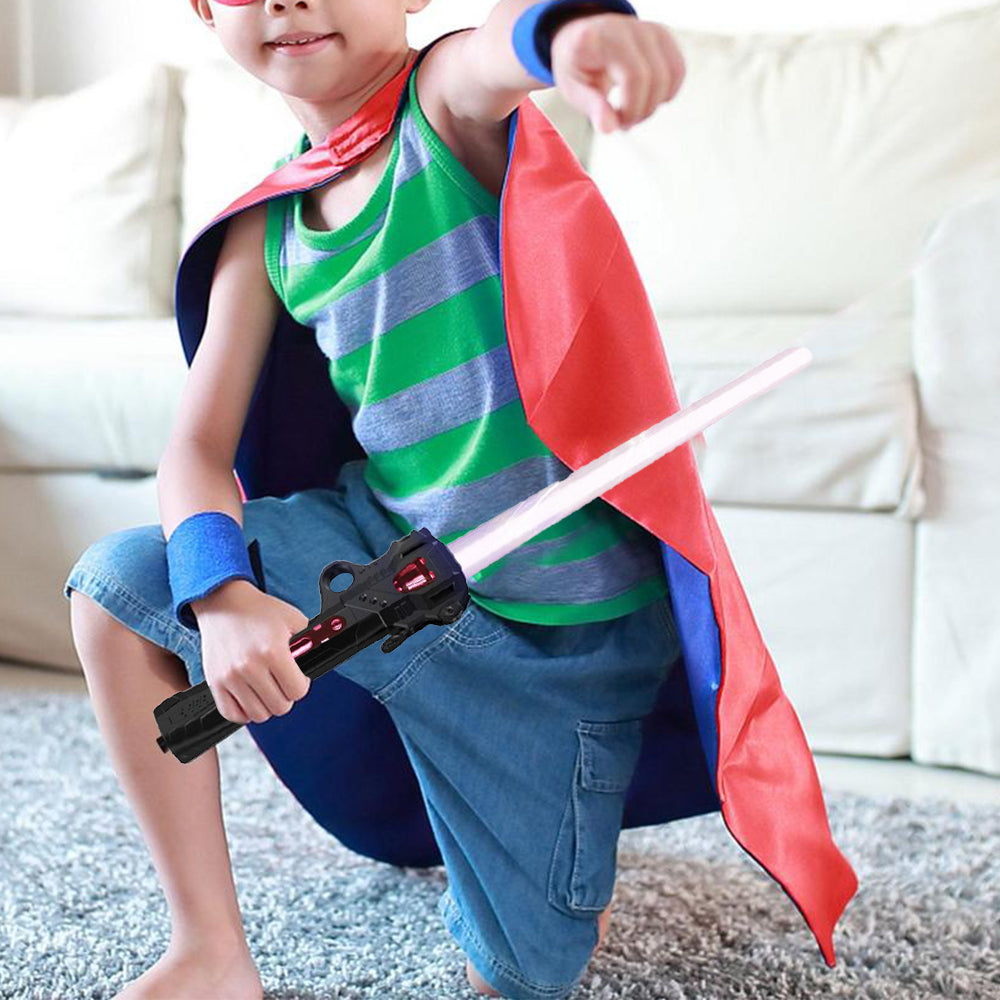 1Pc Retractable LED Light Up Laser Sword Light Up Saber with FX Sound Black