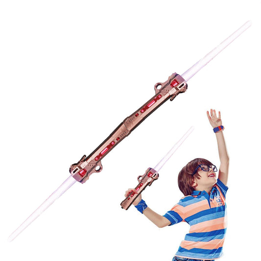 2Pcs Retractable LED Light Up Laser Sword Light Up Saber with FX Sound Rose Gold