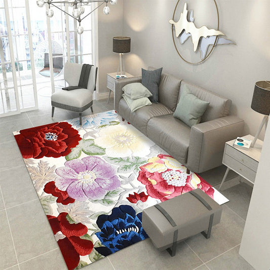 120x80cm Home Flower Pattern Floor Mat Living Room Bedroom Indoor Rug Carpet Style 2