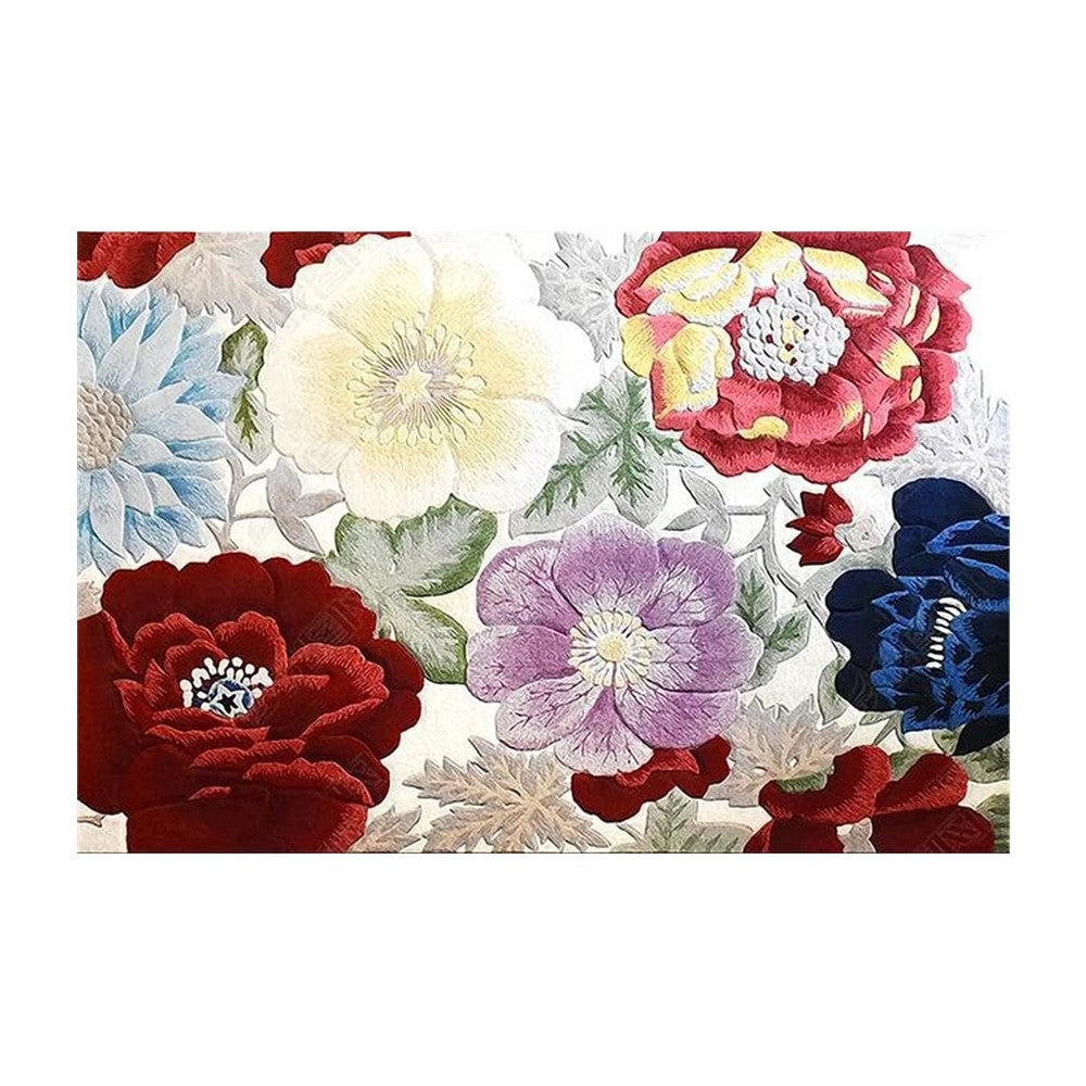 120x80cm Home Flower Pattern Floor Mat Living Room Bedroom Indoor Rug Carpet Style 2