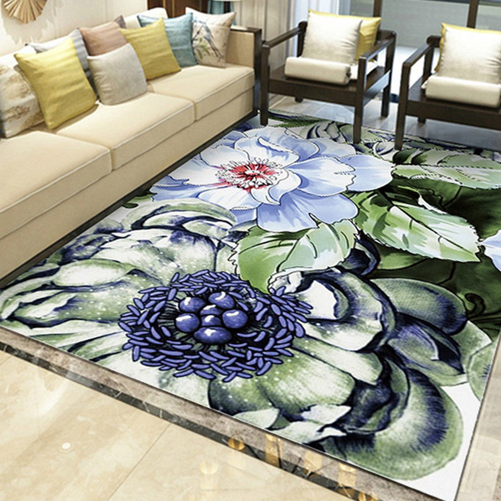 120x80cm Home Flower Pattern Floor Mat Living Room Bedroom Indoor Rug Carpet Style 3