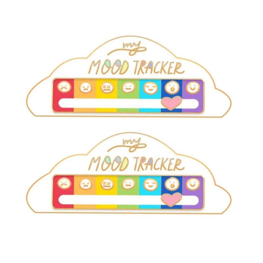 2Pcs My Social Battery Pin Mood Brooch Lapel Pin Emotional Pin - White Cloud