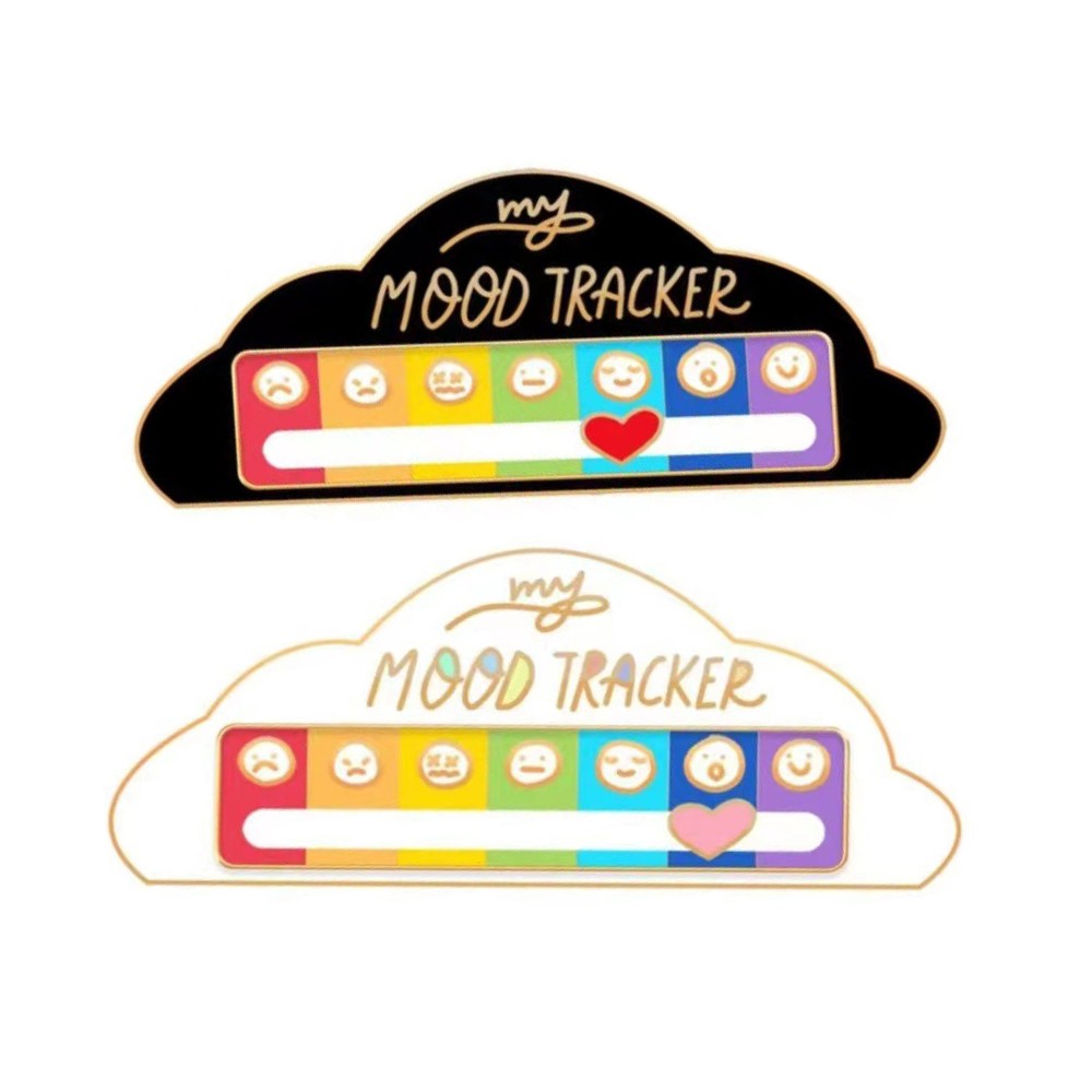 2Pcs My Social Battery Pin Mood Brooch Lapel Pin Emotional Pin - Cloud Style