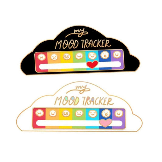 2Pcs My Social Battery Pin Mood Brooch Lapel Pin Emotional Pin - Cloud Style
