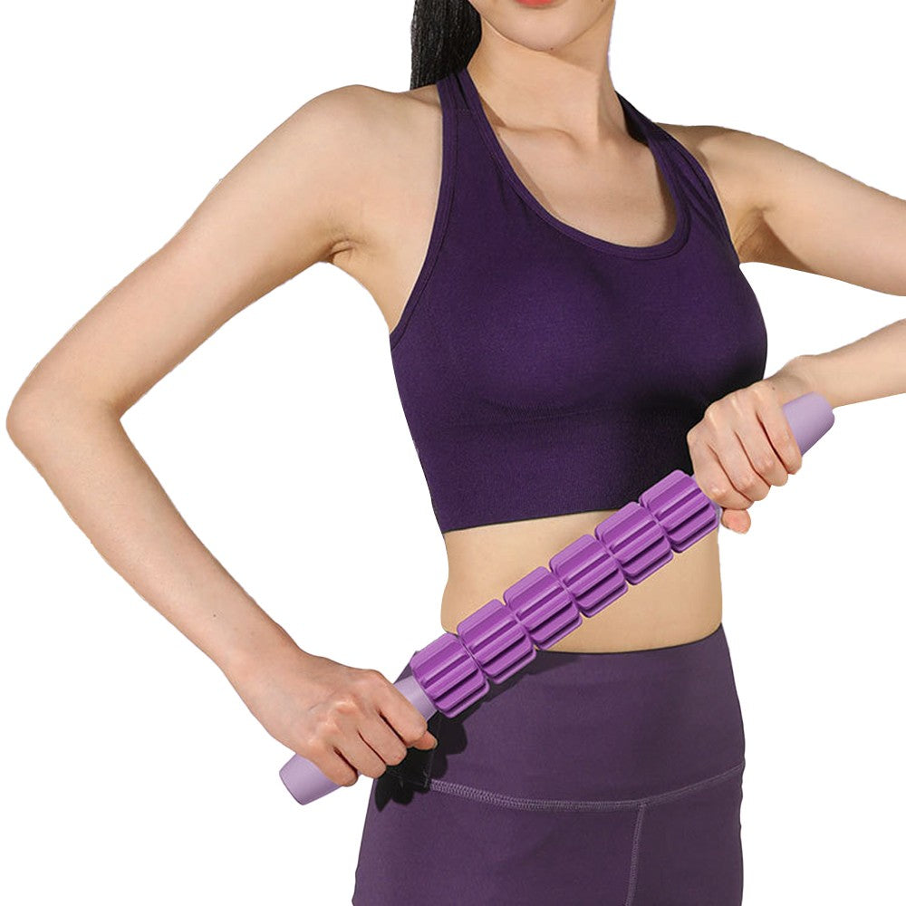 2 in 1 Neck and Back Stretcher Lumbar Massager Back Neck Cracker for Lower Back Pain Relief Purple