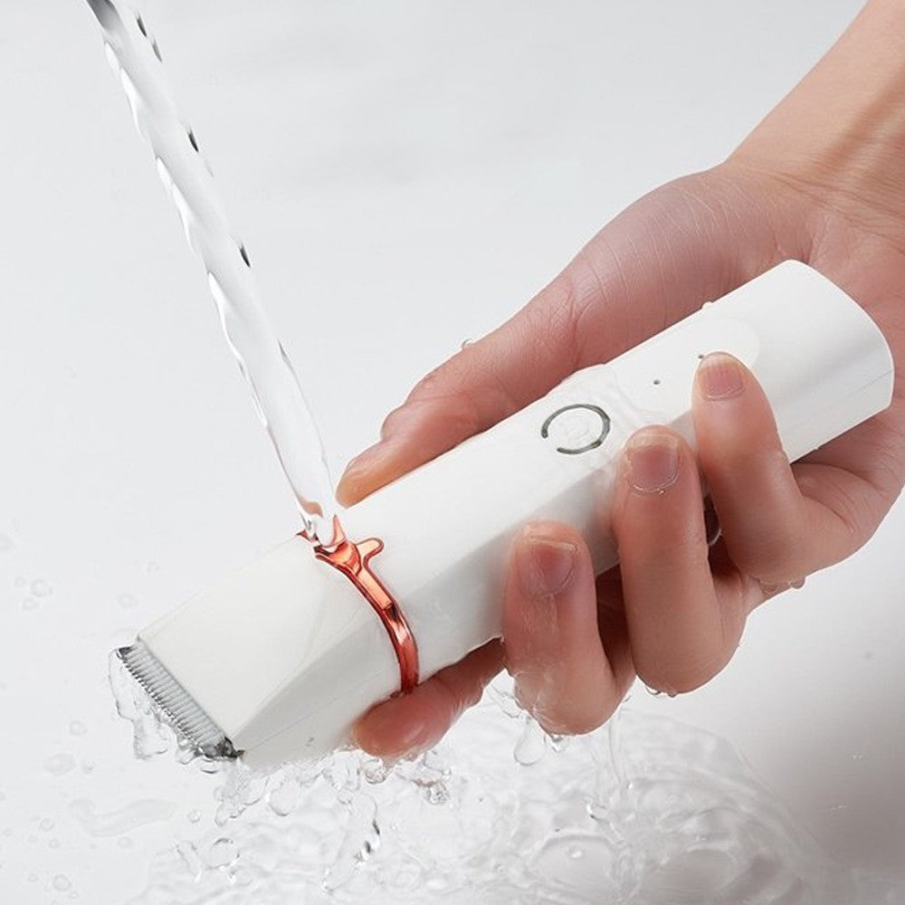 Electric Bikini Hair Trimmer for Women Cordless Body Hair Clipper Shaver White