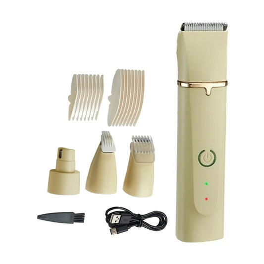 Electric Bikini Hair Trimmer for Women Cordless Body Hair Clipper Shaver Apricot