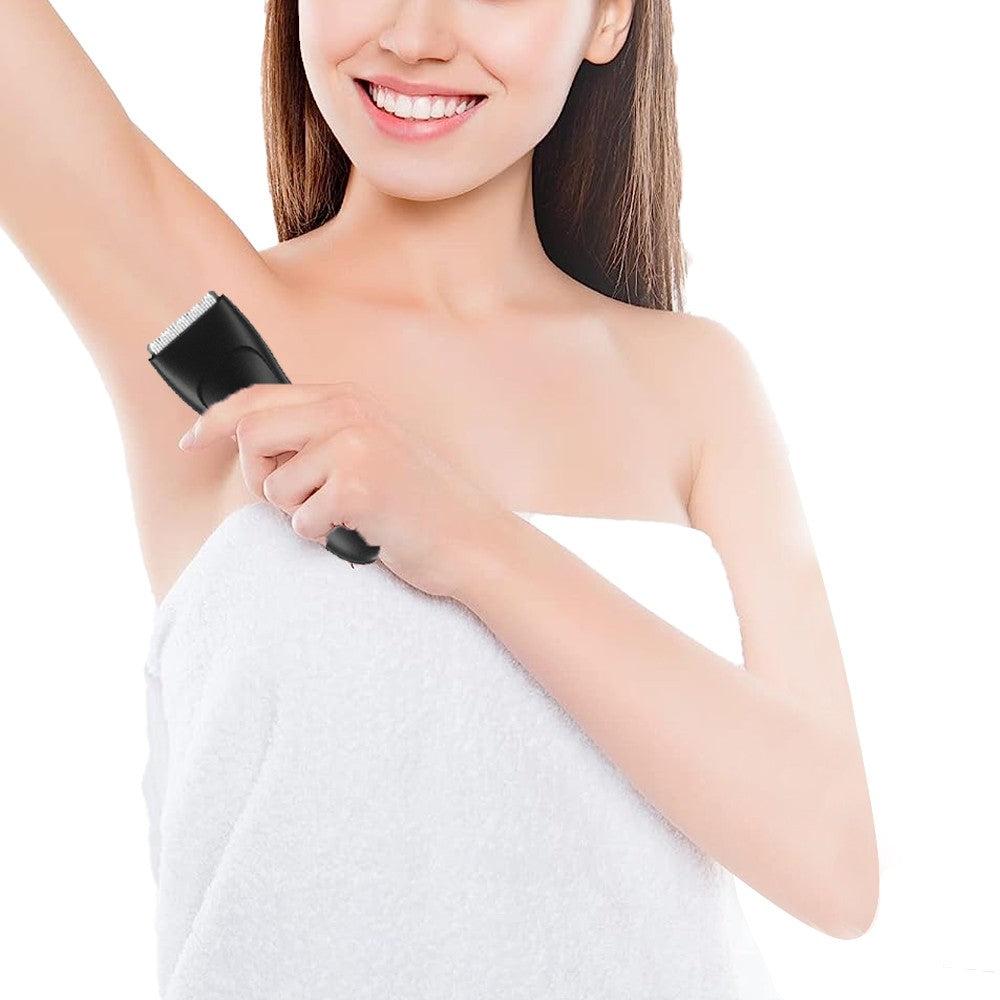 Electric Bikini Hair Trimmer for Women Cordless Body Hair Clipper Shaver Black