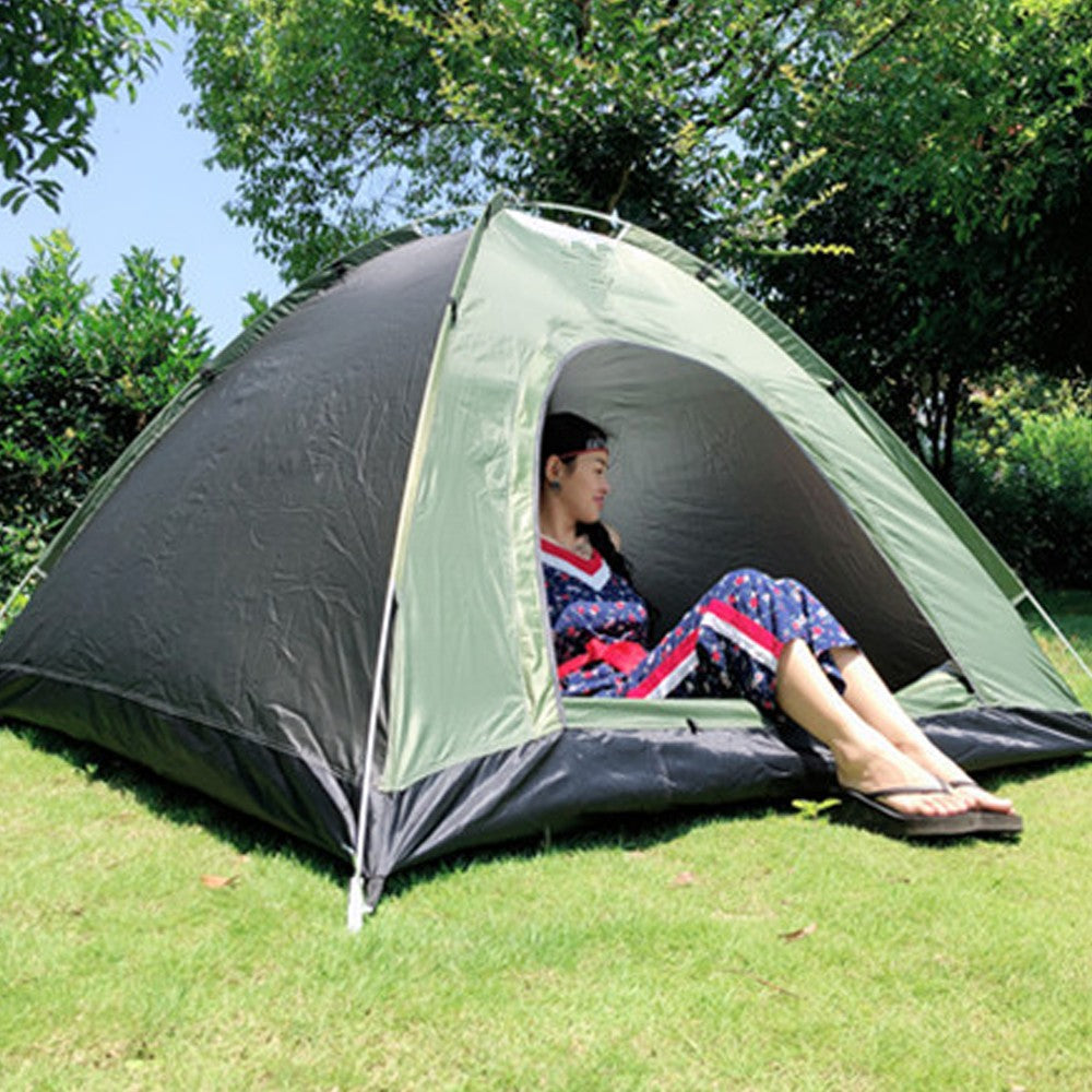 For 2-Person Outdoor Camping Tent Portable Quick Opening Picnic Tent Army Green