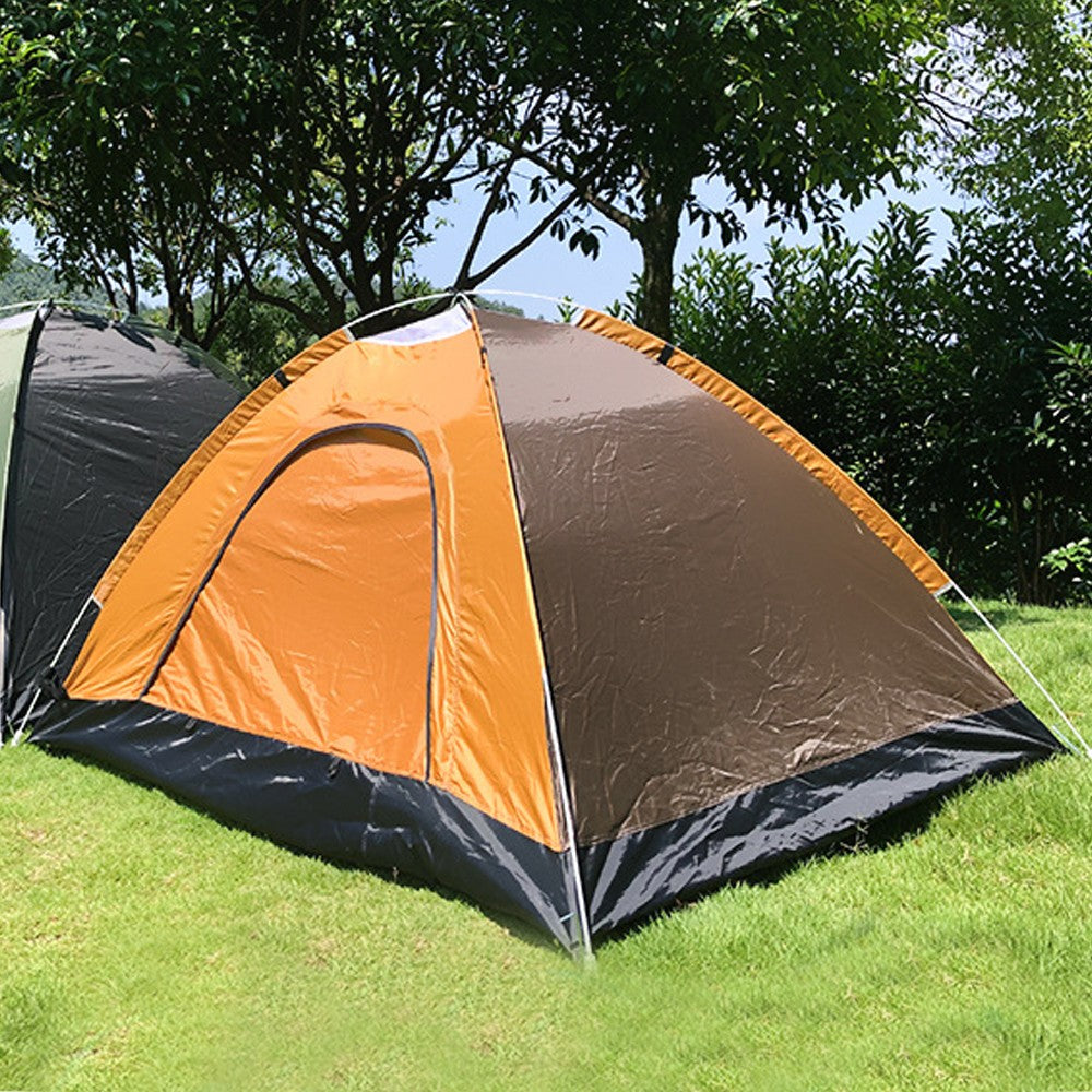 For 1-Person 4-in-1 Outdoor Camping Tent Kit Picnic Tent Sleeping Bag Sleeping Mat Brown