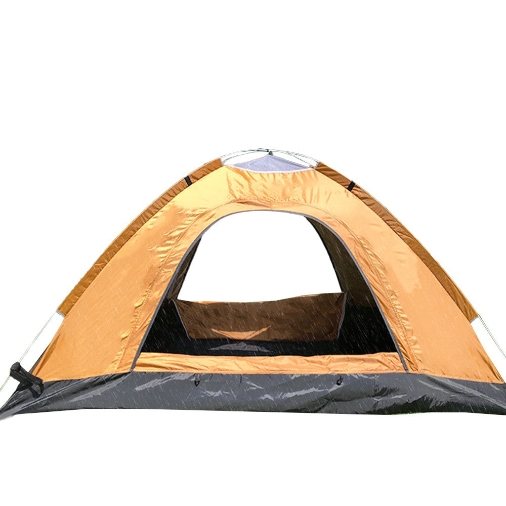 For 1-Person 4-in-1 Outdoor Camping Tent Kit Picnic Tent Sleeping Bag Sleeping Mat Brown