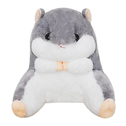 Soft Plush Hamster Shaped Chair Back Cushion Armchair Back Support Pad Throw Pillow