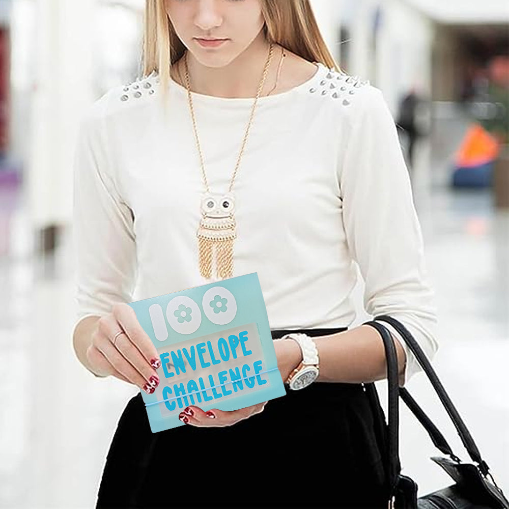 100 Envelope Challenge Binder Money Saving Binder Budget Binder Blue