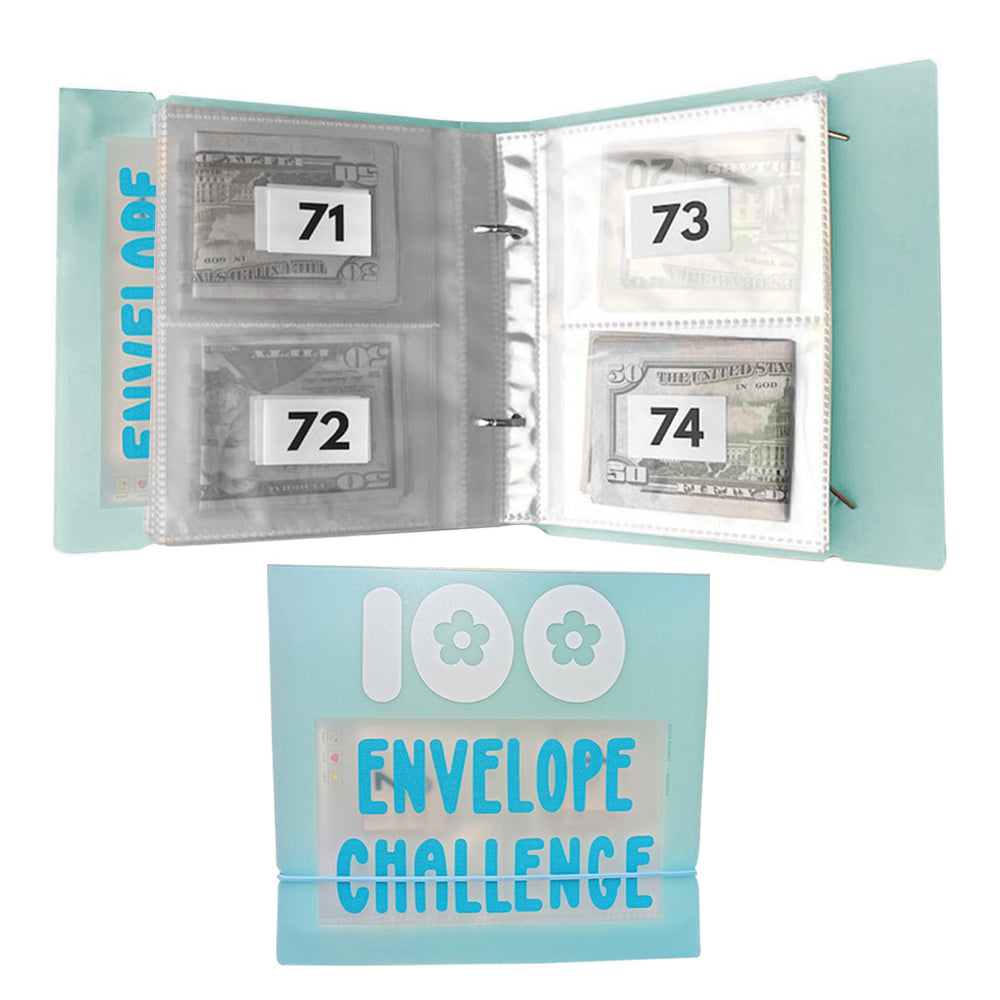 100 Envelope Challenge Binder Money Saving Binder Budget Binder Blue