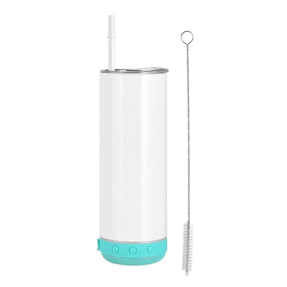 20oz Detachable Music Speaker Tumbler with Straw and Brush Green+White