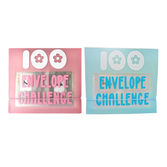 2x 100 Envelope Challenge Binder Money Saving Binder Budget Binder Blue Pink