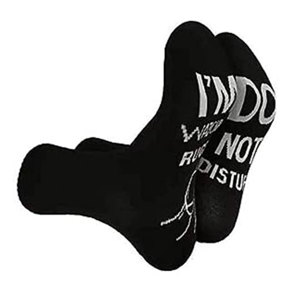 2 Pairs of I'M WATCHING RUGBY Unisex Rugby Socks for Football Lover Black+White