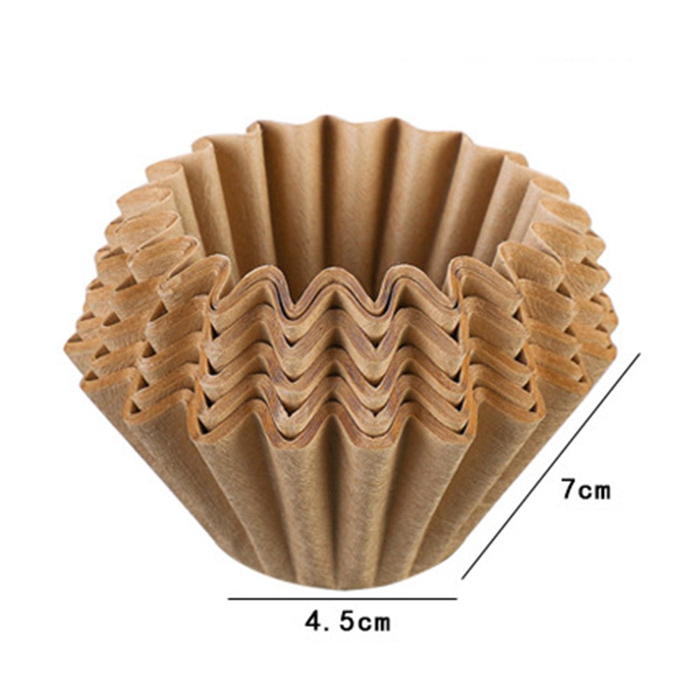 100 Sheets Disposable Basket Coffee Filters Paper for Drip Coffee Maker - Brown