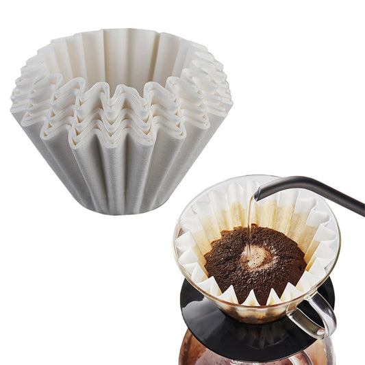 50 Sheets Disposable Basket Coffee Filters Paper for Drip Coffee Maker - White