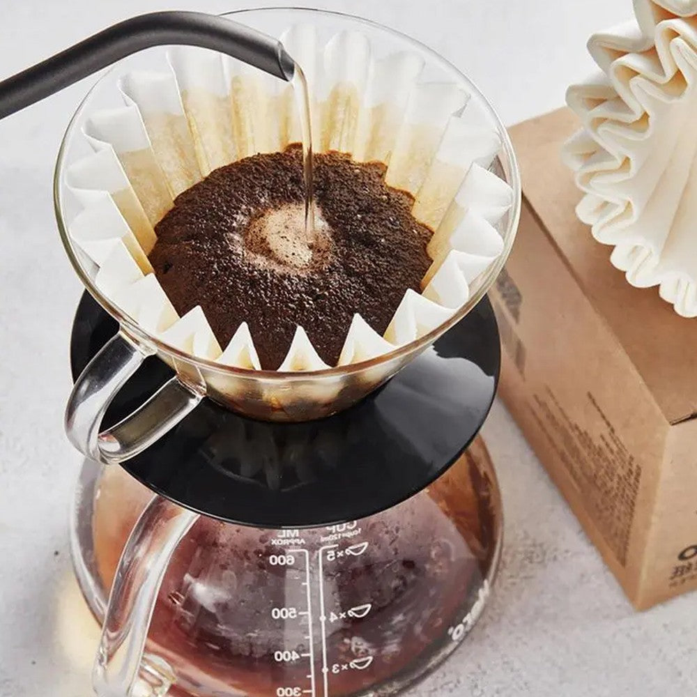 100 Sheets Disposable Basket Coffee Filters Paper for Drip Coffee Maker - White