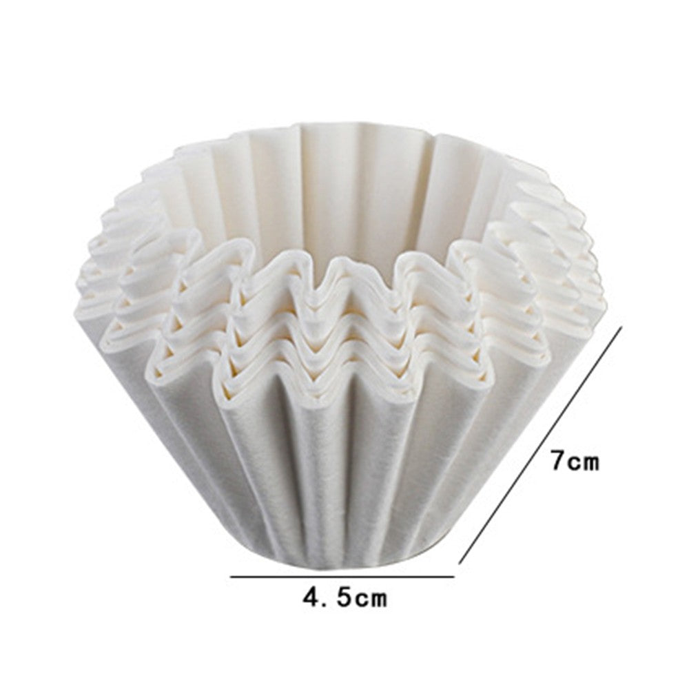 100 Sheets Disposable Basket Coffee Filters Paper for Drip Coffee Maker - White