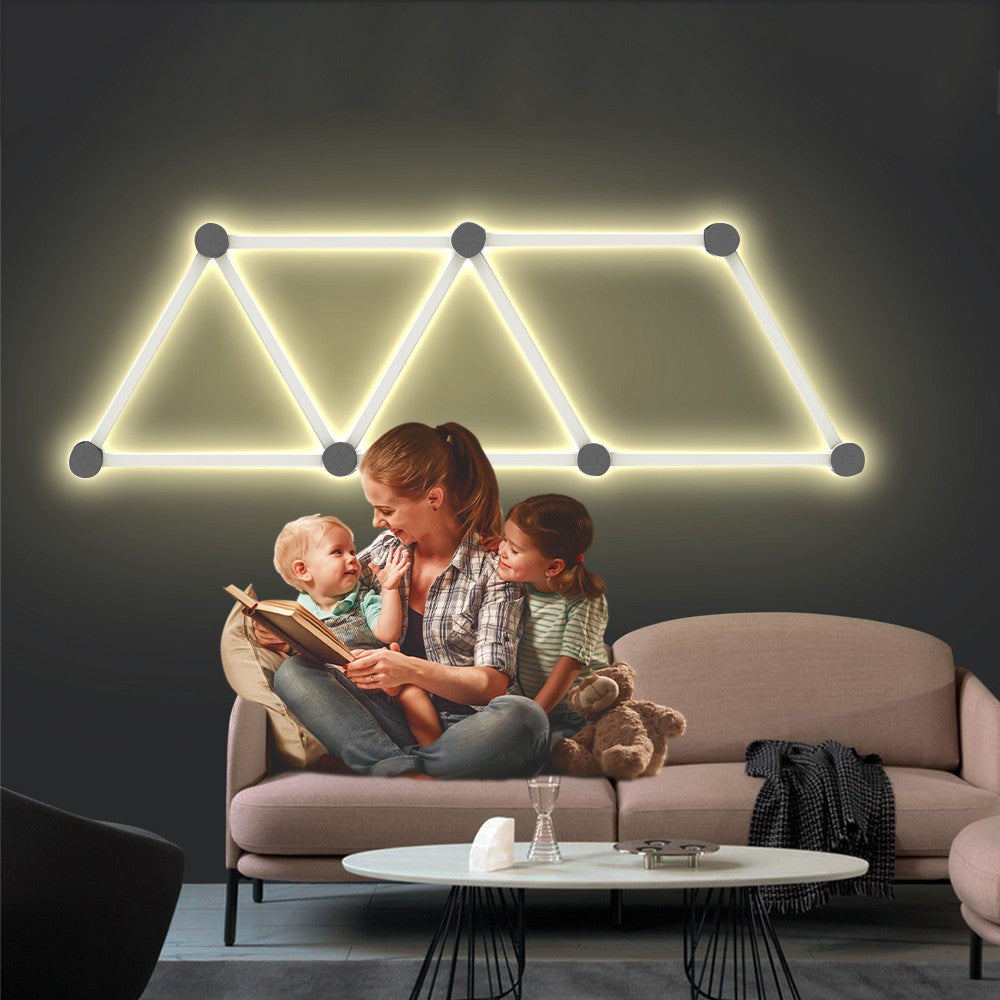 RGB Music Wall Lights Smart LED Light Bar Works with Alexa and Google Assistant - Black