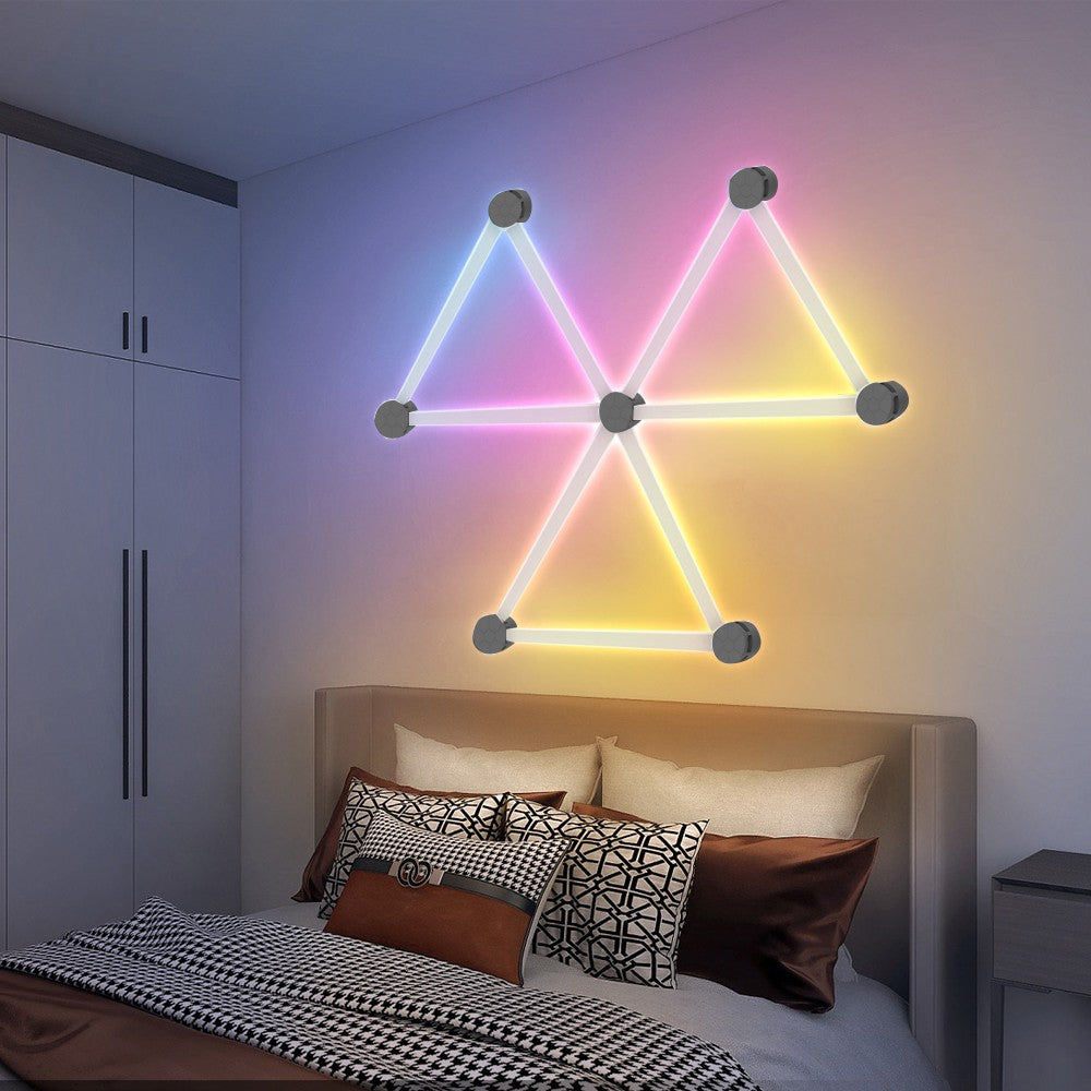 RGB Music Wall Lights Smart LED Light Bar Works with Alexa and Google Assistant - Black