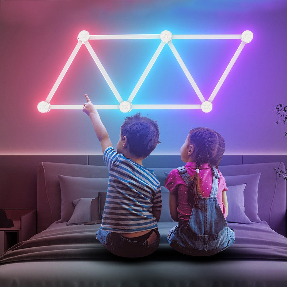 RGB Music Wall Lights Smart LED Light Bar Works with Alexa and Google Assistant - White