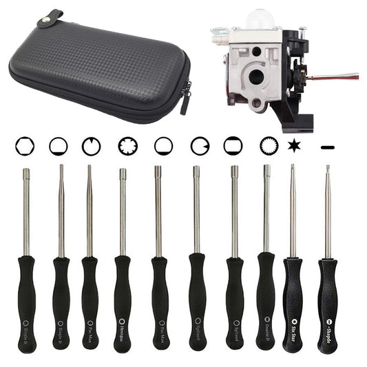 10-Piece Carburetor Adjustment Tool Set Small Engine Carb Tune up Adjusting Tool