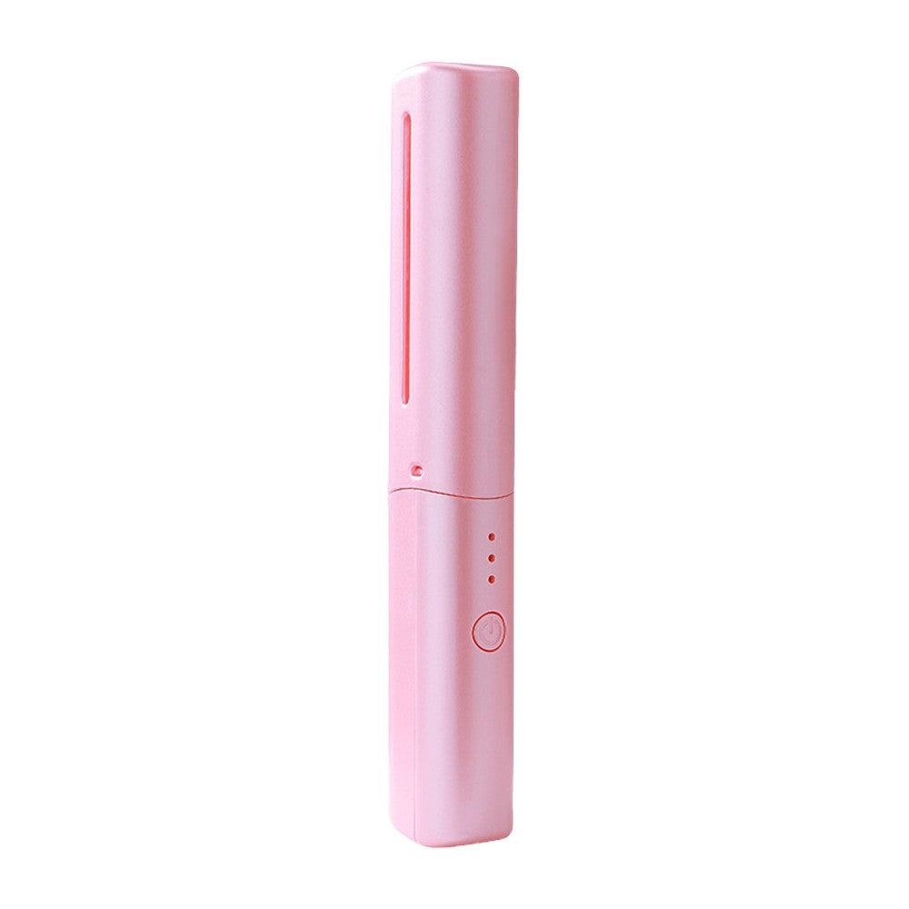 Pink Portable Hair Straightener Comb Rechargeable Mini Hair Straightener