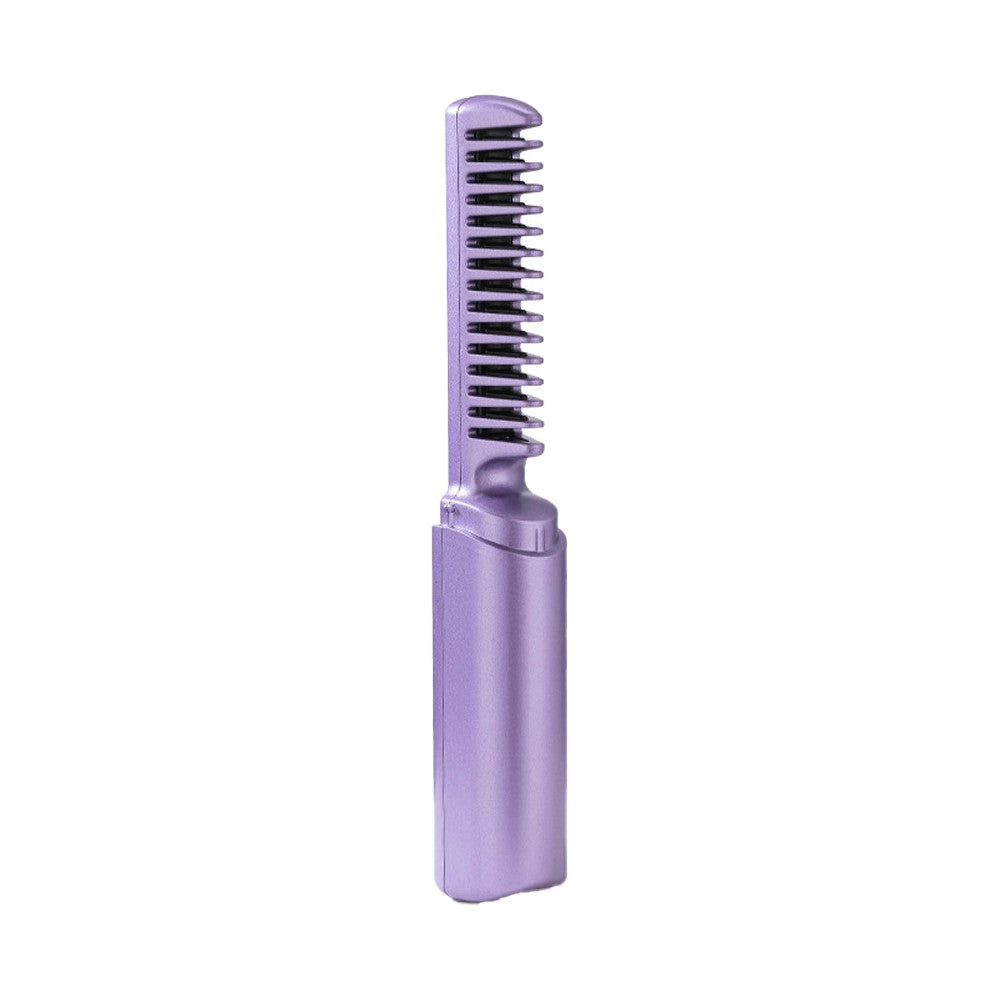 Purple Portable Hair Straightener Comb Rechargeable Mini Hair Straightener