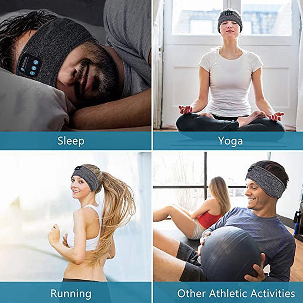 2Pcs Bluetooth 5.0 Sleeping Headphones Wireless Sports Music Headband Sleeping Eye Mask