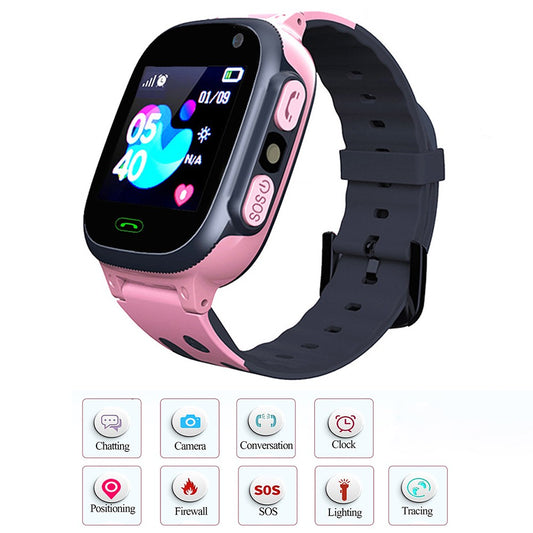 1Pc Pink Kids Smart Watch Touch Screen Tracker Location Watch