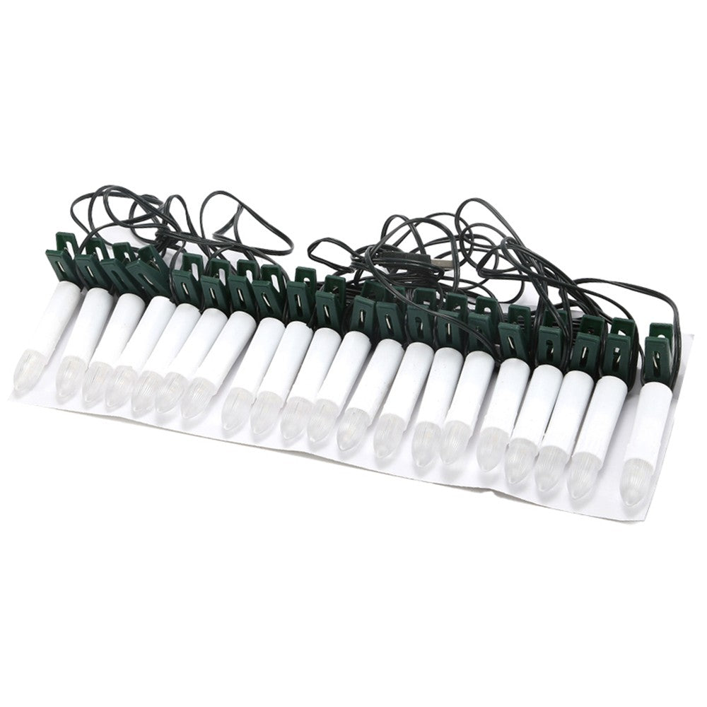 20 LED Flameless Christmas Candle String Light with Clips for Christmas Tree
