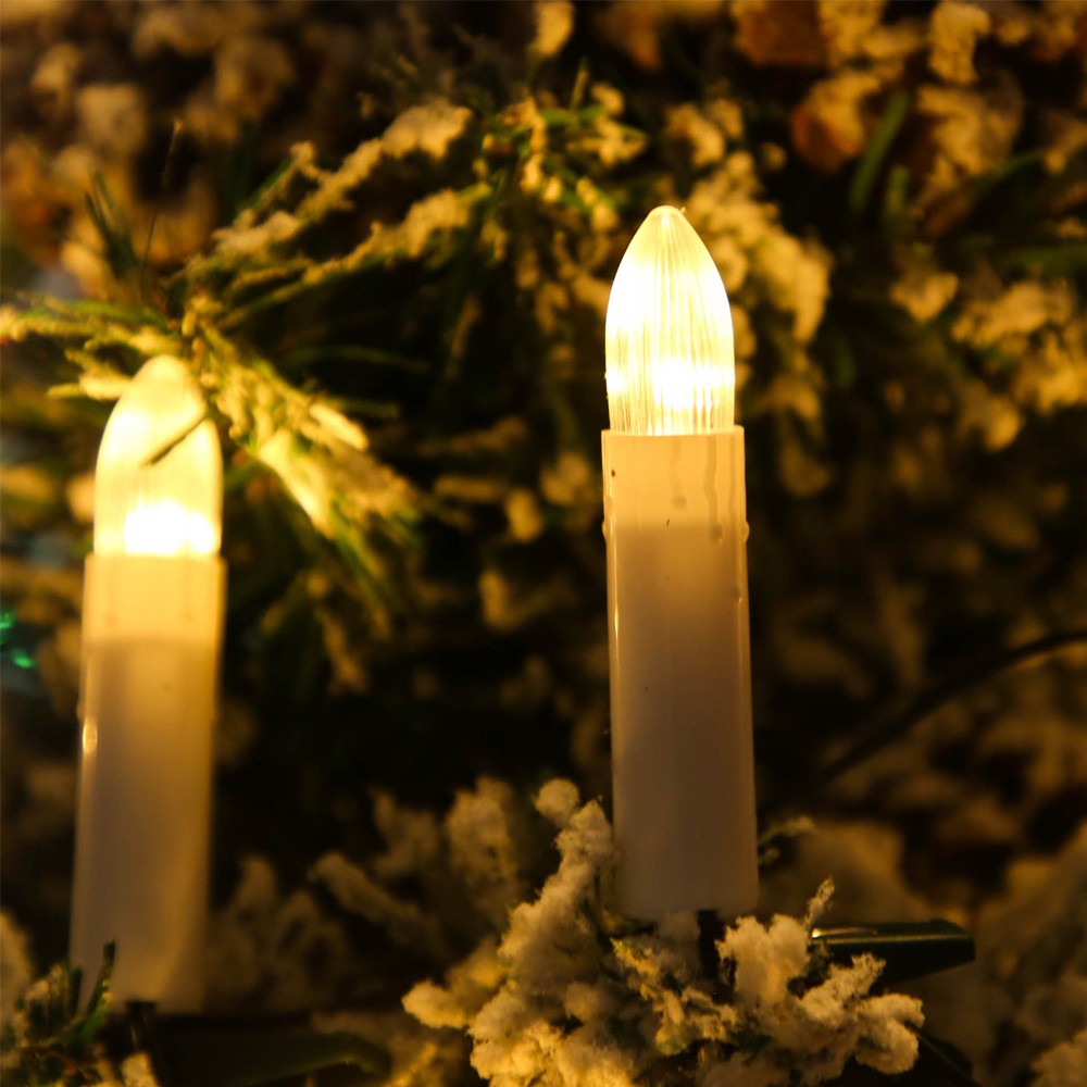 20 LED Flameless Christmas Candle String Light with Clips for Christmas Tree