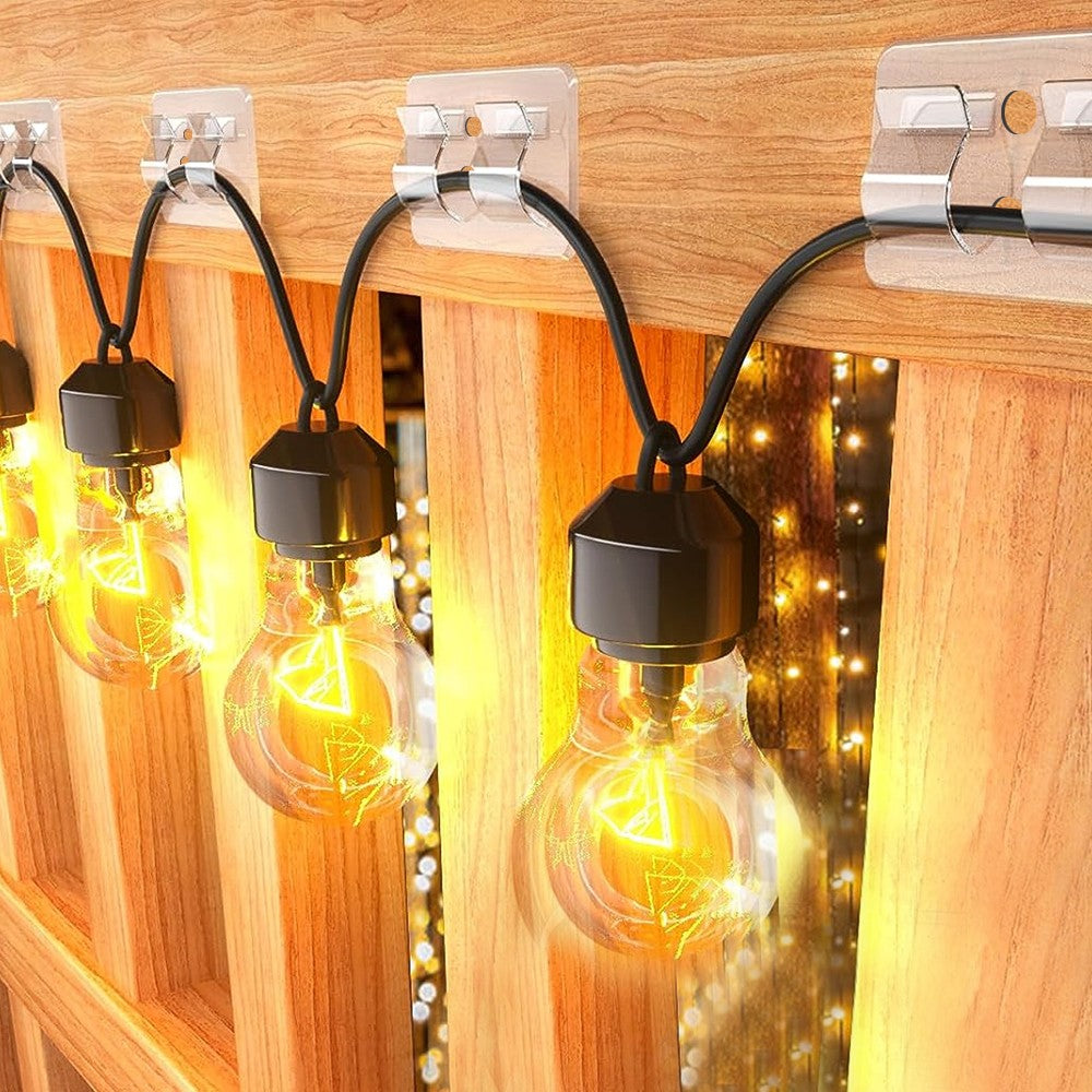 10Pcs Hooks for Outdoor Hanging String Lights Self Adhesive Light Clips Cable Cord Holder