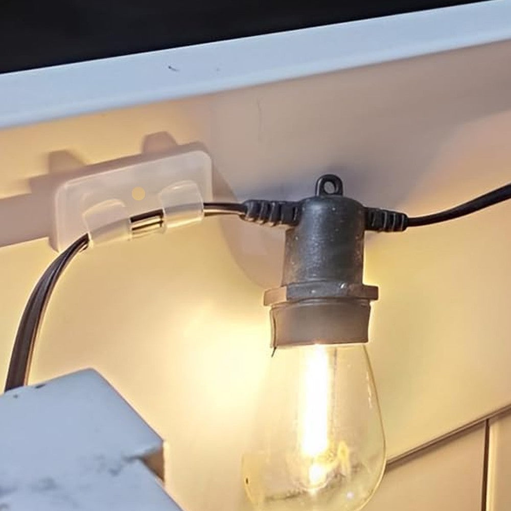 10Pcs Hooks for Outdoor Hanging String Lights Self Adhesive Light Clips Cable Cord Holder