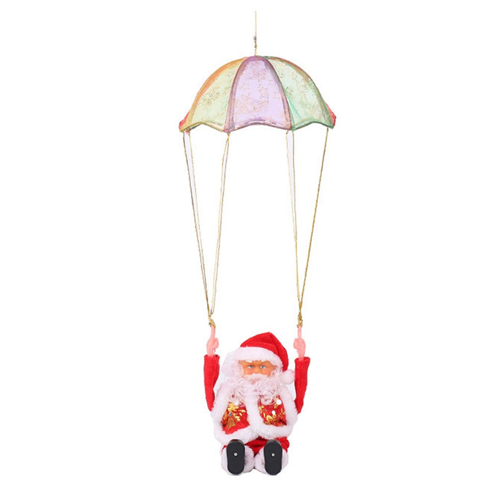 2Pcs Electric Santa Claus with Parachute Christmas Tree Hanging Ornaments