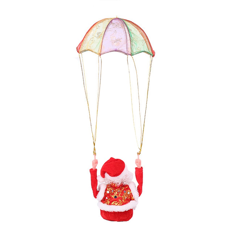 2Pcs Electric Santa Claus with Parachute Christmas Tree Hanging Ornaments