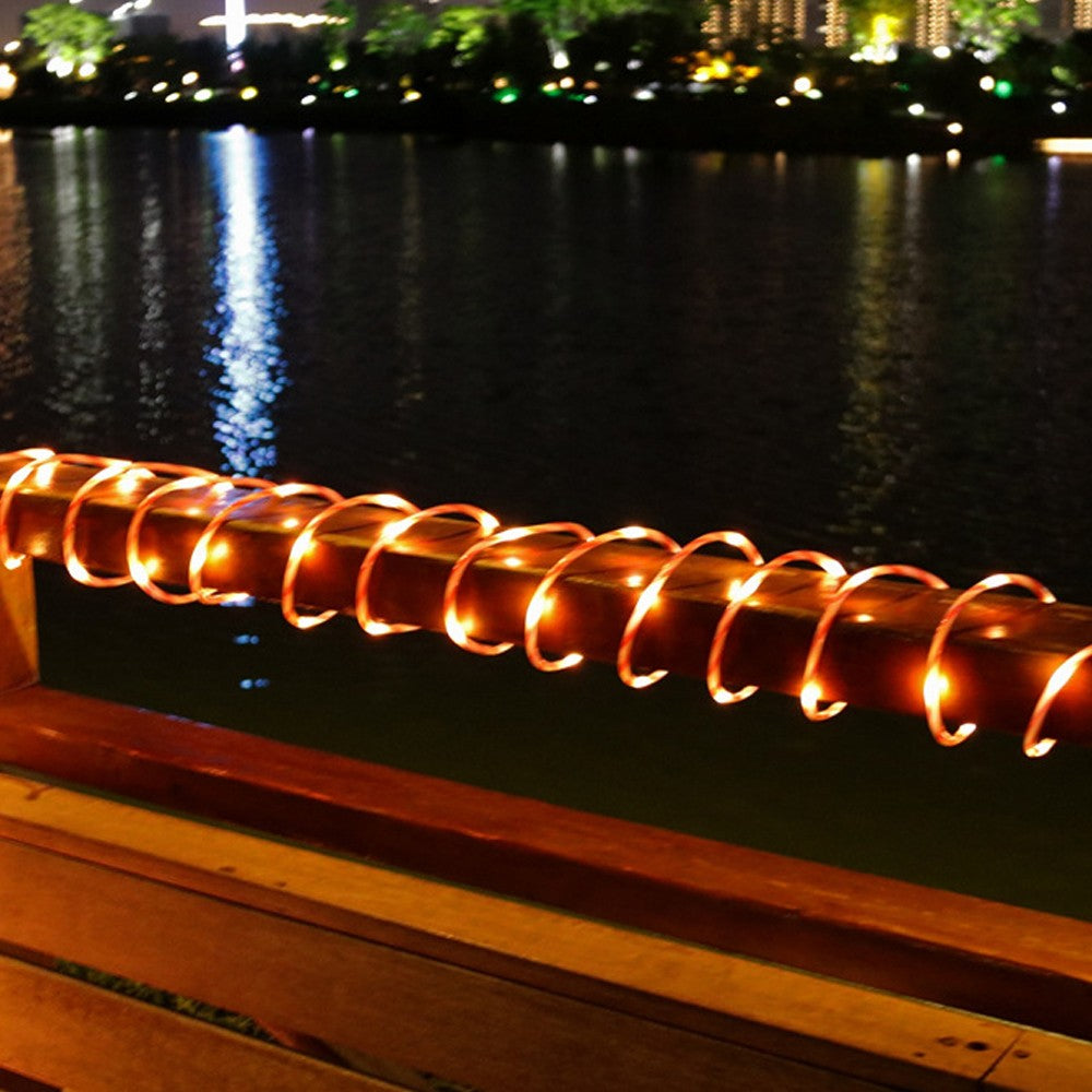 22M 200LED Solar Candy Cane Rope Light Garden Yard Light - Warm Light