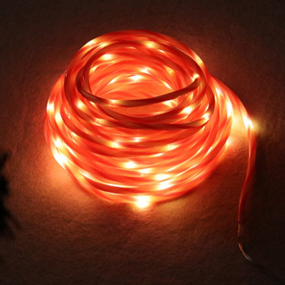 22M 200LED Solar Candy Cane Rope Light Garden Yard Light - Warm Light