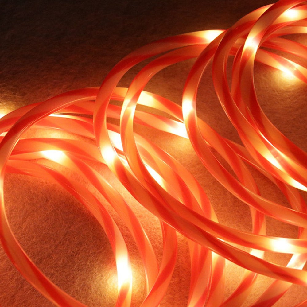 22M 200LED Solar Candy Cane Rope Light Garden Yard Light - Warm Light