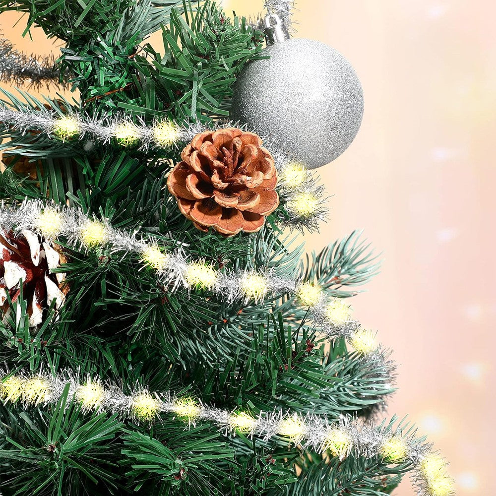 2Pcs 2M 20LED Light String Christmas Tree Decorative String Lights - Silver