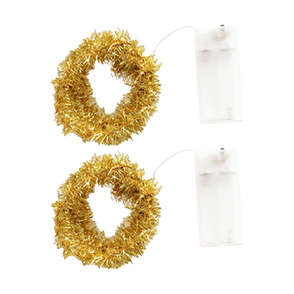2Pcs 2M 20LED Light String Christmas Tree Decorative String Lights - Yellow